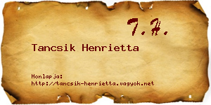 Tancsik Henrietta névjegykártya