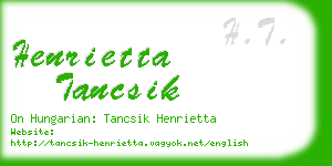 henrietta tancsik business card